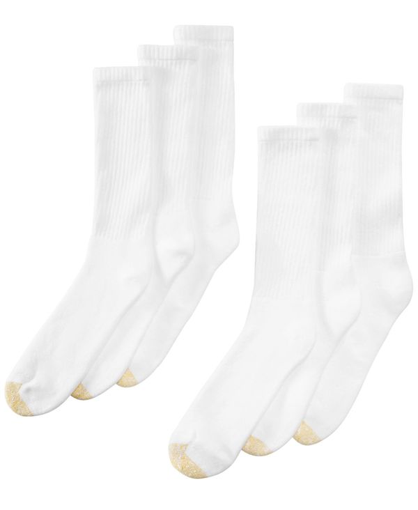 ゴールドトゥ メンズ アンダーウェア 靴下 Gold Toe Men's 6-Pack Casual Harrington Socks White ホワイト｜ReVida 店 6,614円
