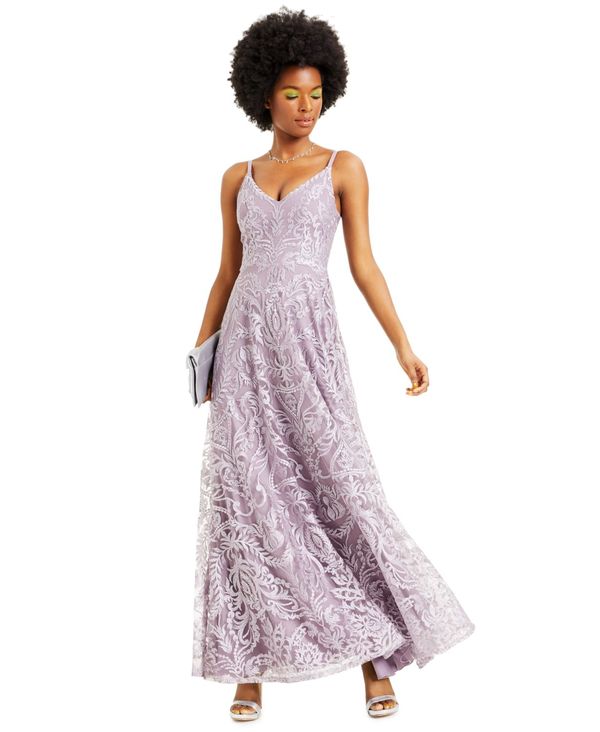 クラシック Juniors トップス ワンピース レディース スピーチレス Embroidered Lavendar Gown Mesh 51 Lavend Buscandonovasaguas Com