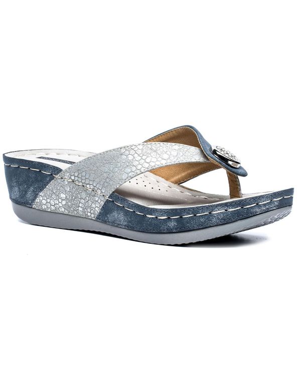 ジーシーシューズ レディース シューズ サンダル GC Shoes Women's Dafni Thong Wedge Sandals Blue ブルー 14,024円