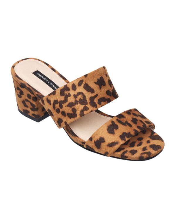 フレンチコネクション レディース シューズ サンダル ヒール French Connection Women's Block Heel Two-Piece Dress Sandals Leopard アニマル