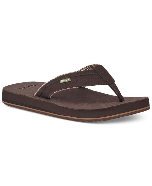 サヌーク メンズ シューズ サンダル スエード Sanuk Men's Ziggy Suede Flip-Flops Brown ブラウン