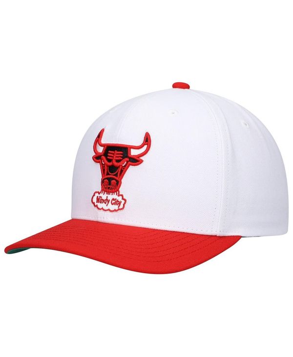 ミッチェル&ネス メンズ アクセサリー 帽子 Mitchell & Ness Men's White Red Chicago Bulls Hardwood Classics Core 2-Tone 2.0 Pro Snapback Hat White Red ホワイト