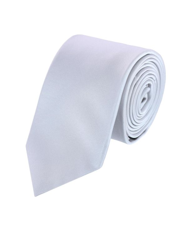 トラファルガー メンズ アクセサリー ネクタイ シルク TRAFALGAR Men's Sutton Solid Color Silk Necktie Silver シルバー