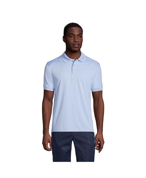 ランズエンド メンズ トップス ポロシャツ Lands' End Men's School Uniform Short Sleeve Rapid Dry Polo Shirt Blue ブルー|ReVida 店