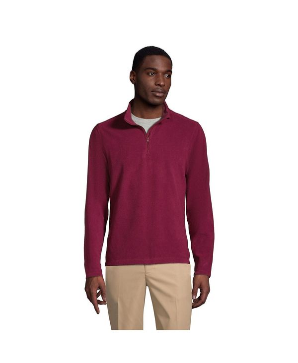 ランズエンド メンズ アウター パーカー・スウェット ハーフジップ フリース ジャケット Lands' End School Uniform Men's Lightweight Fleece Quarter Zip Pullover Jacket Burgundy バーガンディ
