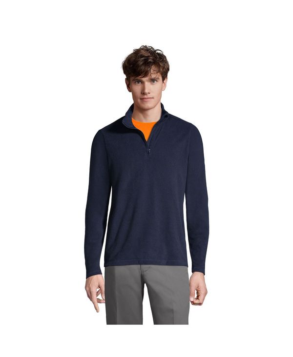 ランズエンド メンズ アウター パーカー・スウェット ハーフジップ フリース ジャケット Lands' End School Uniform Men's Lightweight Fleece Quarter Zip Pullover Jacket Classic navy ネイビー|ReVida 店