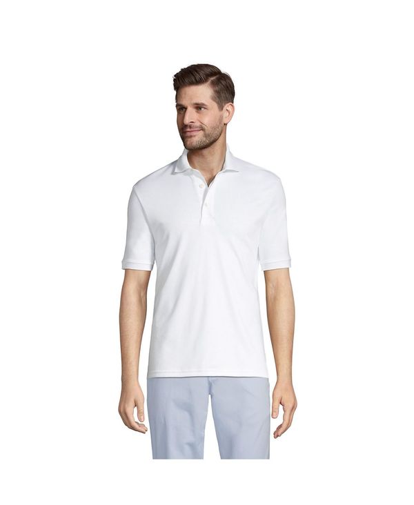 ランズエンド メンズ トップス ポロシャツ コットン Lands' End Men's Short Sleeve Cotton Supima Polo Shirt White ホワイト