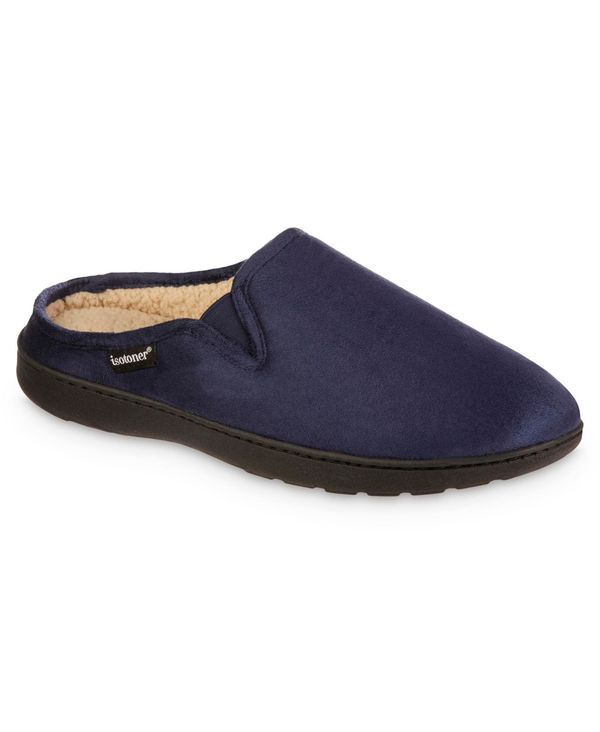 アイソトナー メンズ シューズ サンダル スエード Isotoner Men's Advanced Memory Foam Microsuede Vincent Hoodback Comfort Slippers Navy Blue ネイビー｜ReVida 店 14,610円