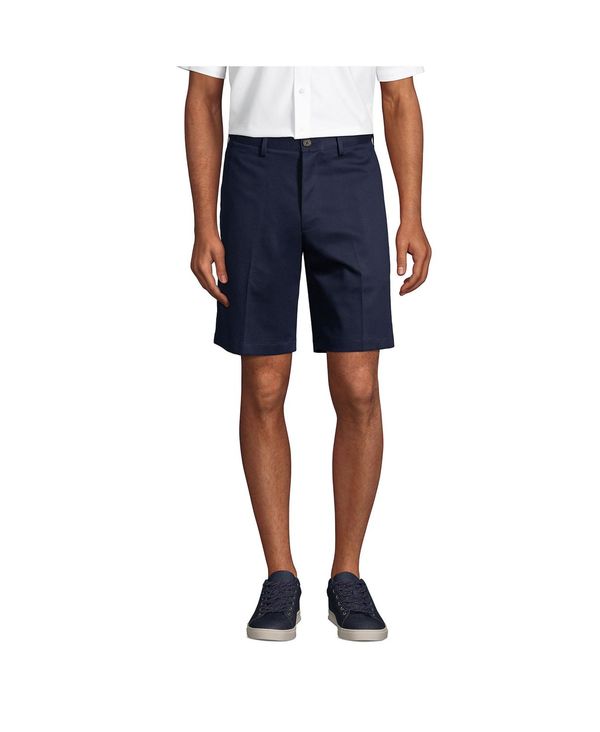 ランズエンド メンズ ボトムス ハーフパンツ・ショーツ ショートパンツ Lands' End Men's Comfort Waist 9 No Iron Chino Shorts Radiant navy ネイビー｜ReVida 店