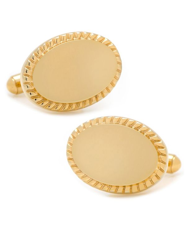 カフリンクス メンズ アクセサリー カフスボタン Cufflinks Inc. Ox and Bull Trading Co. Rope Border Oval Engravable Cufflinks Gold-Tone ゴールド