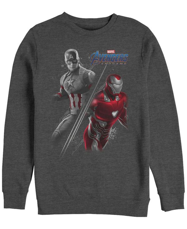 フィフスサン メンズ アウター パーカー・スウェット クルーネック キャップ フリース Fifth Sun Marvel Men's Avengers Endgame Iron Man Captain America Split Crewneck Fleece Charcoal H チャコール｜ReVida 店 9,734円