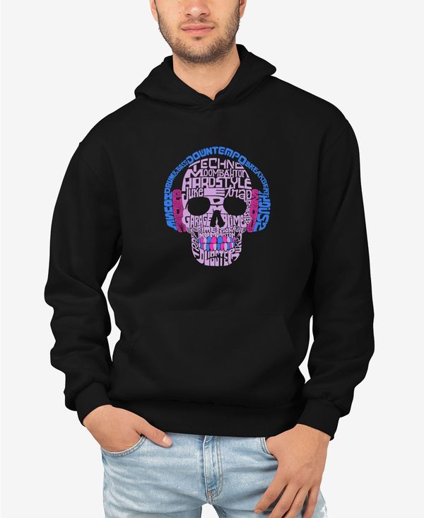 エルエーポップアート メンズ アウター パーカー・スウェット スウェット シャツ LA Pop Art Men's Word Art Styles of Edm Music Hooded Sweatshirt Black ブラック