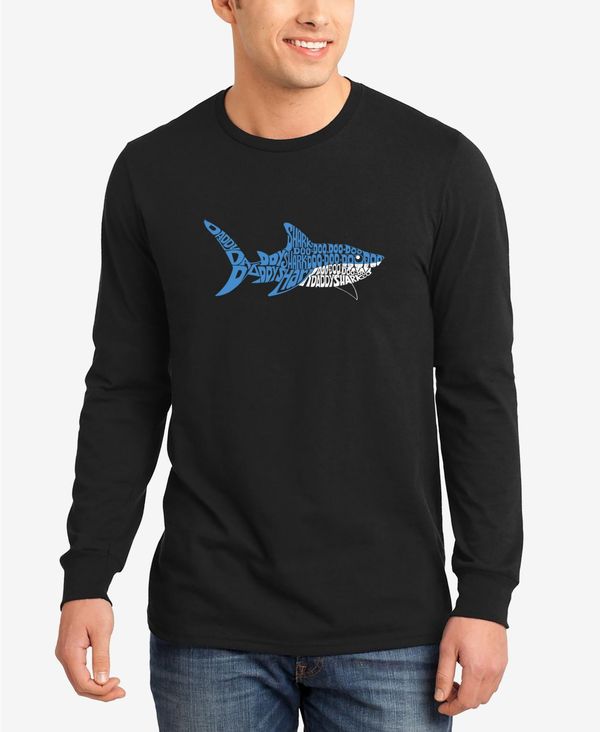 エルエーポップアート メンズ トップス Tシャツ LA Pop Art Men's Daddy Shark Word Art Long Sleeve T-shirt Black ブラック