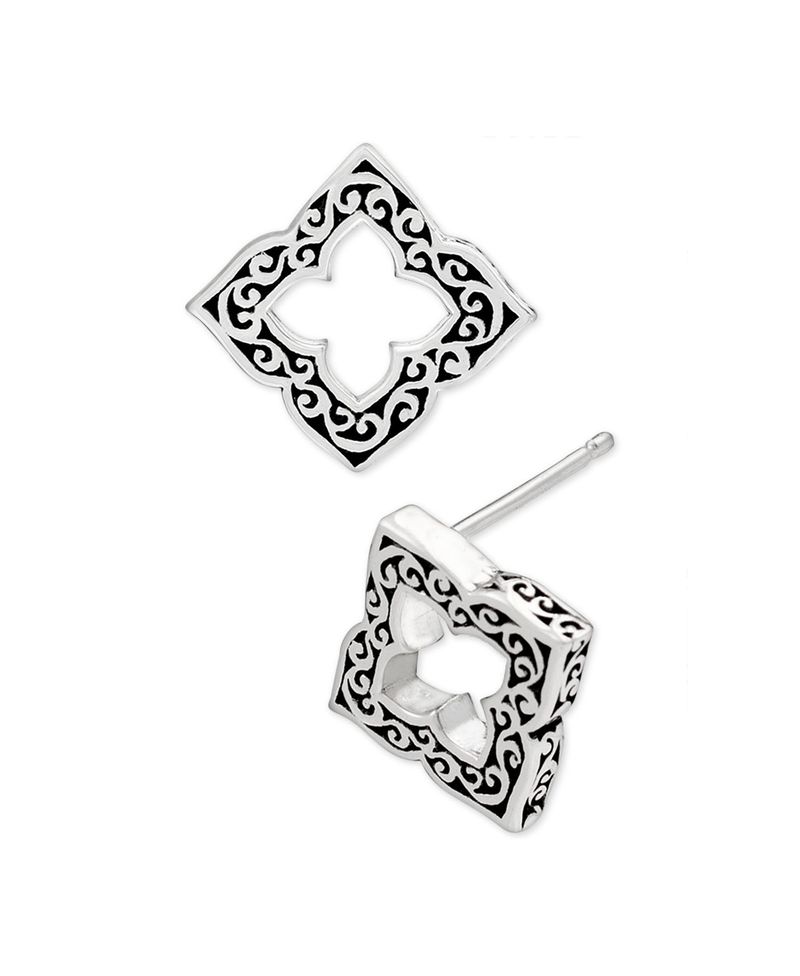 ロイスヒル レディース ピアス・イヤリング アクセサリー Filigree Cut-Out Stud Earrings in Sterling Silver Silver ロイスヒル レディース ピアス・イヤリング アクセサリー Filigree Cut-Out Stud Earrings in Sterling Silver Silver