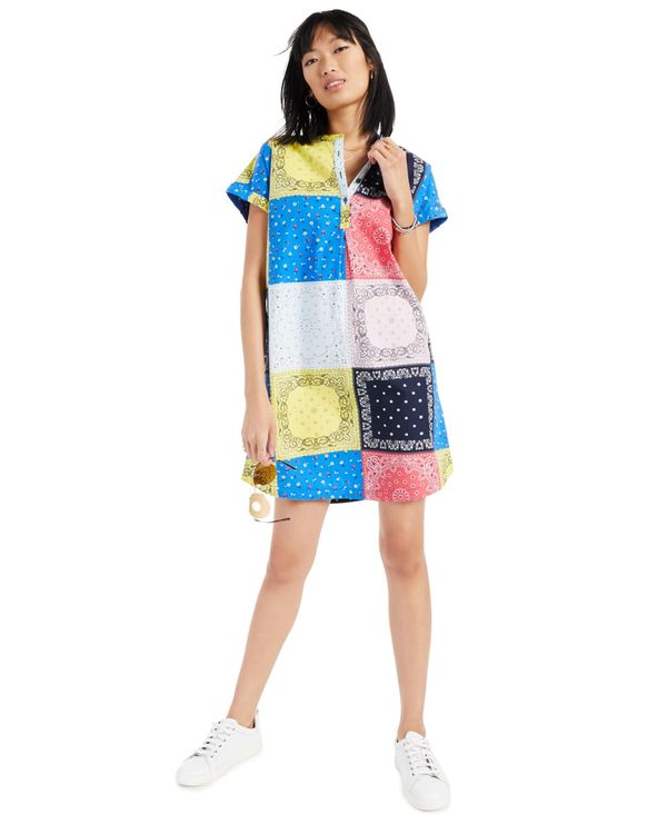 レディースファッション ワンピース 最も完璧な スタイルアンドコー Array Bandana Shirtdress Camp Printed Cotton Petite トップス ワンピース レディース Www Cbs Org In