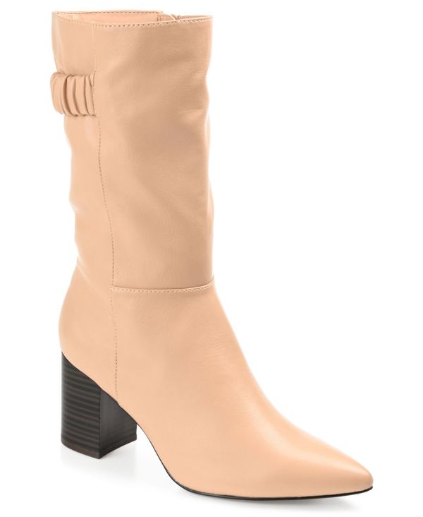 ジュルネ コレクション レディース シューズ ブーツ・レインブーツ ヒール Journee Collection Women's Wilo Block Heel Boots Tan タン｜ReVida 店