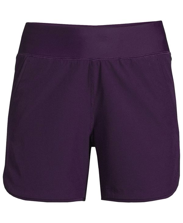 ランズエンド レディース ボトムス ハーフパンツ・ショーツ ショートパンツ Lands' End Women's Curvy Fit 5 Quick Dry Swim Shorts with Panty Blackberry｜ReVida 店