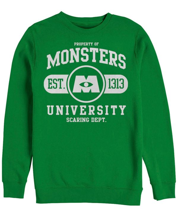 公式 ディズニー メンズ パーカー スウェット アウター Pixar Men S Monsters University Est 13 Logo Crewneck Fleece Emerald 激安単価で Training Rescue Ae