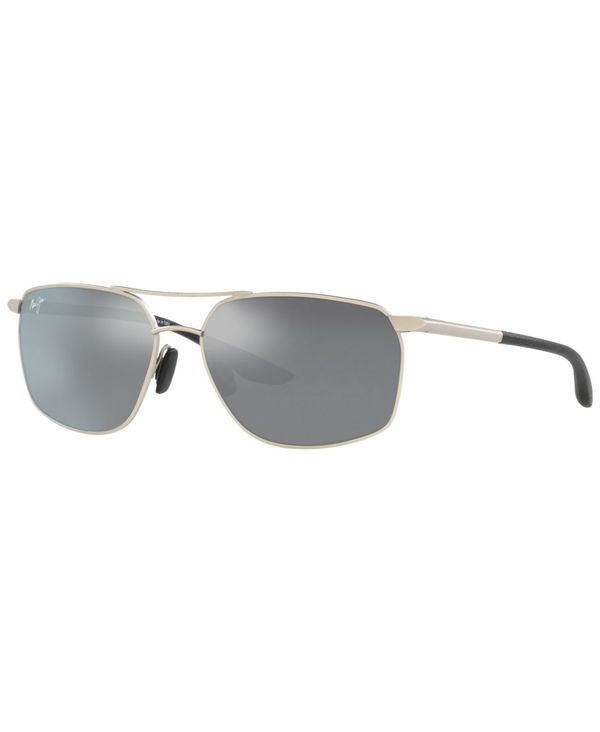 マウイ体育館 メンズ 佩び物 サングラス・アイウェア Maui Jim Men\u0027s Polarized Sunglasses PUU KUKUI 58 Silver-Tone しろがね色