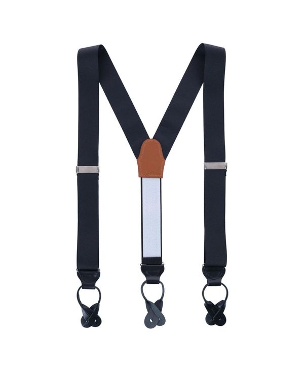 トラファルガー メンズ アクセサリー ベルト TRAFALGAR Men's Phoenix 38mm Grosgrain Non Stretch Ribbon Button End Suspenders Black ブラック