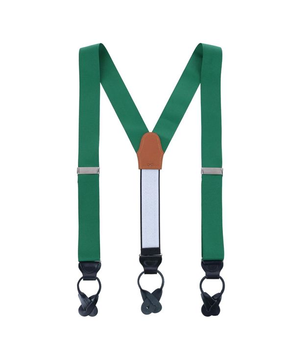 トラファルガー メンズ 付属品 胴締め TRAFALGAR Men\u0027s Phoenix 38粍 Grosgrain Non Stretch Ribbon Button End Suspenders Dark green 緑であること