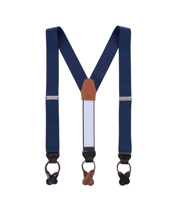 トラファルガー メンズ 付属品 胴締め TRAFALGAR Men\u0027s Phoenix 38粍 Grosgrain Non Stretch Ribbon Button End Suspenders Navy 米国海軍