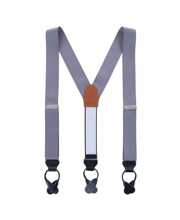 トラファルガー メンズ アクセサリー ベルト TRAFALGAR Men's Phoenix 38mm Grosgrain Non Stretch Ribbon Button End Suspenders Smokey grey グレー