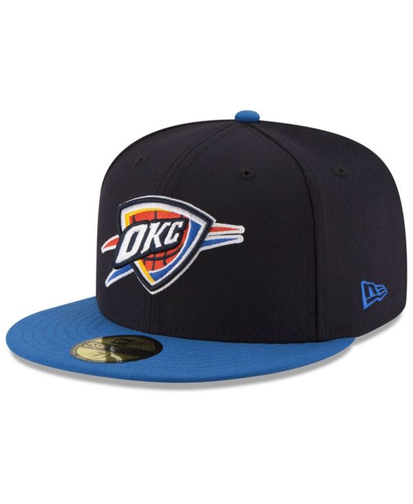 ニューエラ メンズ アクセサリー 帽子 キャップ New Era Oklahoma City Thunder Basic 2 Tone 59FIFTY Fitted Cap Black/Blue ブラック｜ReVida 店
