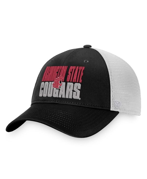 トップオブザワールド メンズ アクセサリー 帽子 Top of the World Men's Black White Washington State Cougars Stockpile Trucker Snapback Hat Black White ホワイト