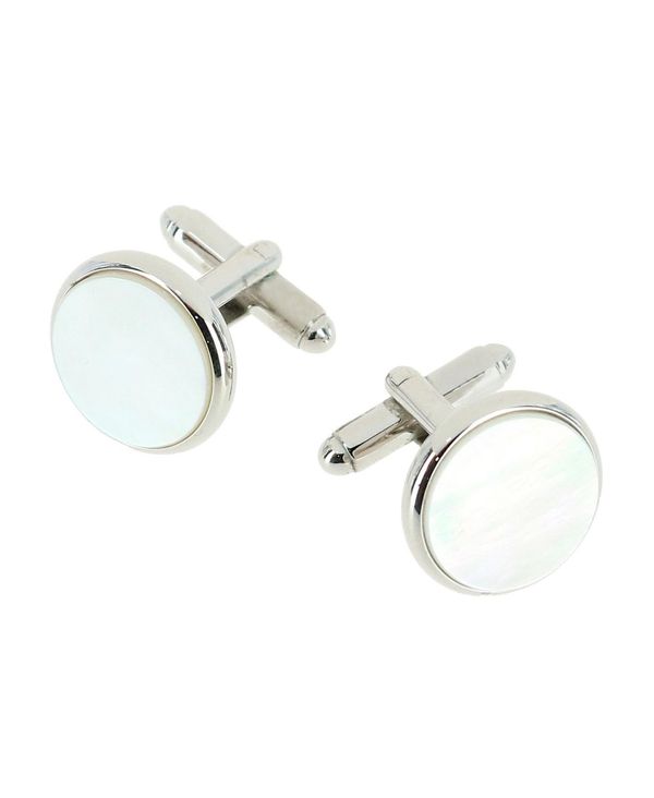 トラファルガー メンズ 付属物 カフスリンク TRAFALGAR Sutton Round Mother of Pearl Rhodium Cufflinks Rhodium with mother of pearl パール