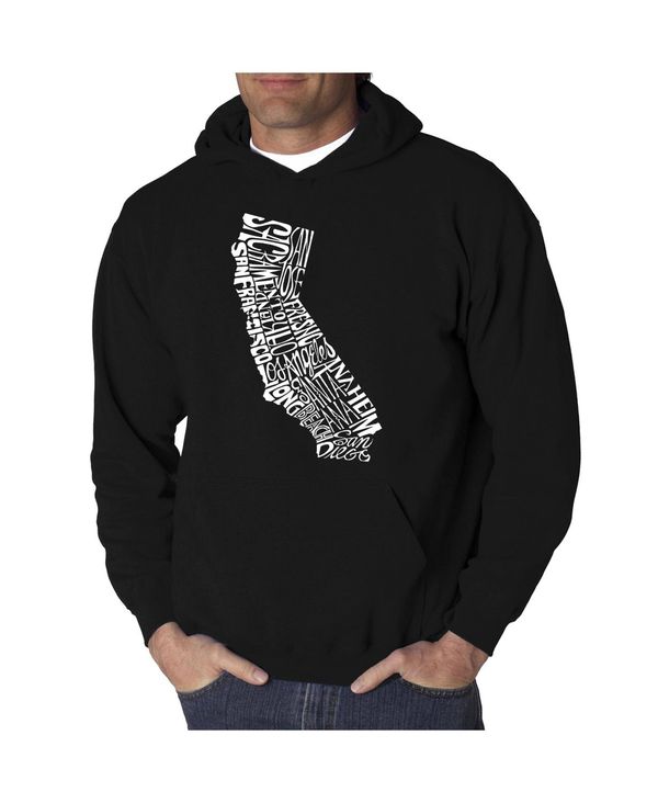 エルエーポップアート メンズ アウター パーカー・スウェット スウェット シャツ LA Pop Art Men's Word Art Hooded Sweatshirt - California State Black ブラック