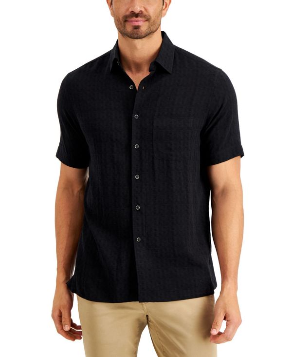 クラブルーム メンズ トップス シャツ Club Room Men's Textured Shirt Deep Black ブラック｜ReVida 店