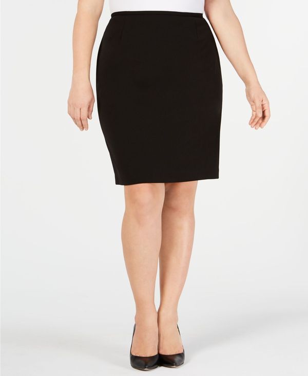 カルバンクライン レディース ボトムス スカート クレープ プラスサイズ Calvin Klein Plus Size Soft Crepe Pencil Skirt Black ブラック