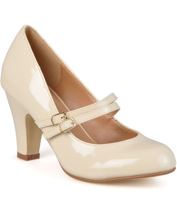 ジュルネ コレクション レディース シューズ パンプス ヒール Journee Collection Women's Wendy Double Strap Heels Beige ベージュ 14,386円