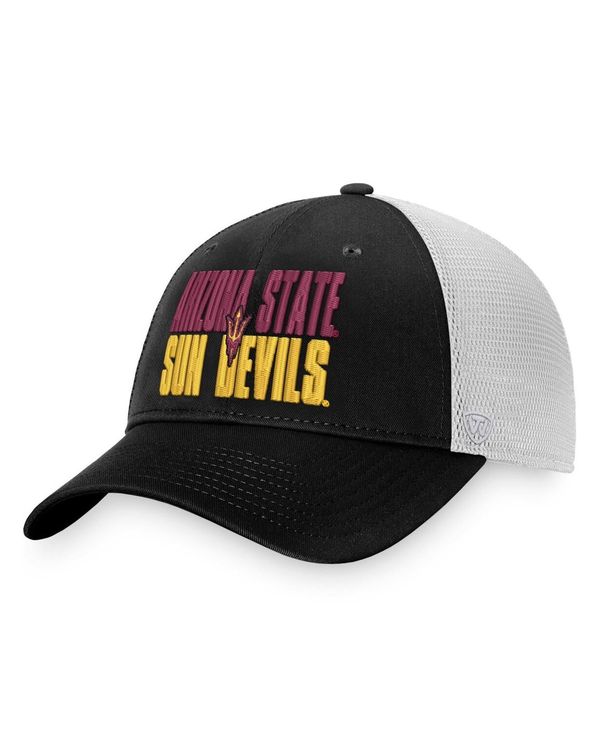 トップオブザワールド メンズ アクセサリー 帽子 Top of the World Men's Black White Arizona State Sun Devils Stockpile Trucker Snapback Hat Black White ホワイト 6,826円