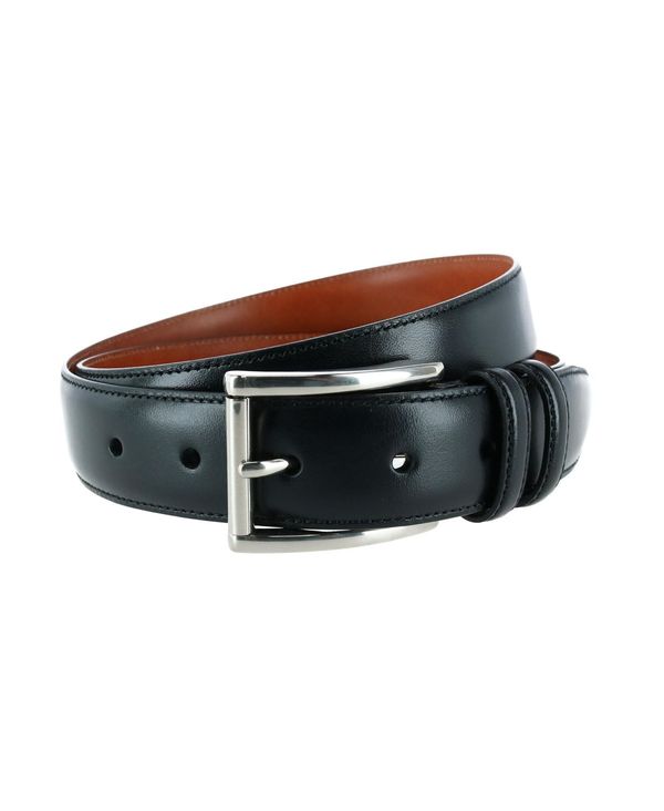 トラファルガー メンズ アクセサリー ベルト レザー TRAFALGAR Men's Lorenzo 32mm Dropped Edge Leather Dress Belt Black ブラック