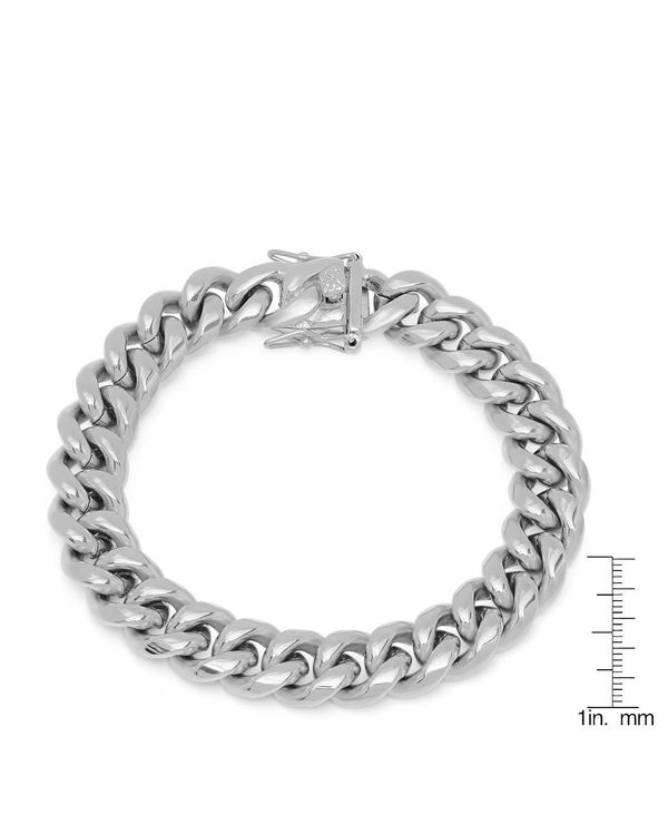 人気絶頂 スティールタイム メンズ ブレスレット バングル アンクレット アクセサリー Men S Stainless Steel Miami Cuban Chain Link Style Bracelet With 12mm Box Clasp Bracelet Silver 年最新海外 Maharaniworld Com