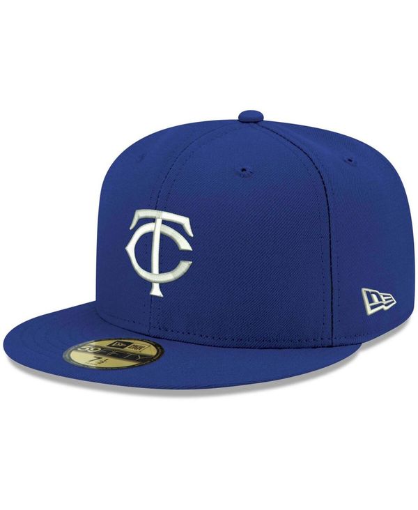 ニューエラ メンズ アクセサリー 帽子 ロゴ New Era Men's Royal Minnesota Twins Logo White 59FIFTY Fitted Hat Royal ホワイト|ReVida 店