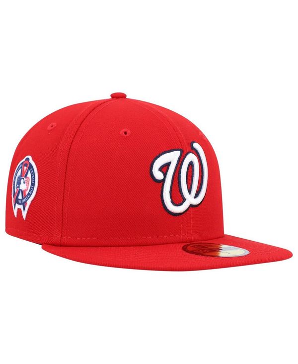 ニューエラ メンズ アクセサリー 帽子 New Era Men's Red Washington Nationals 9/11 Memorial Side Patch 59FIFTY Fitted Hat Red レッド|ReVida 店