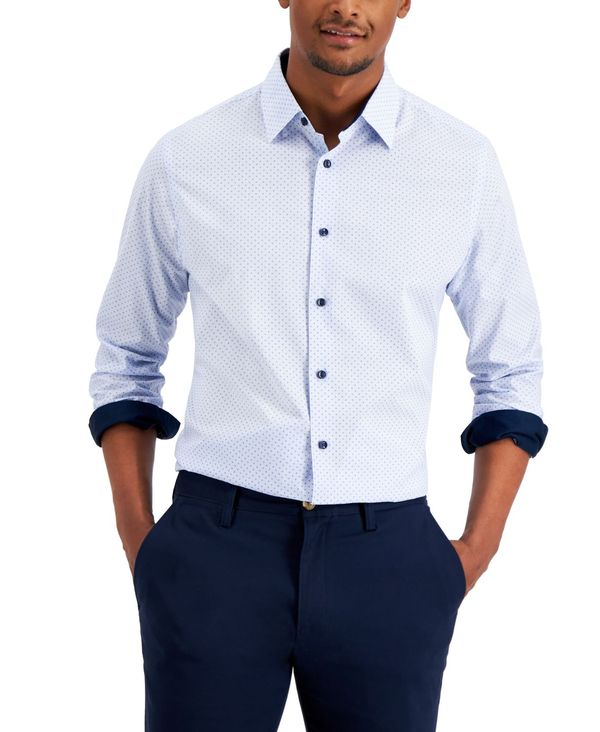 クラブルーム メンズ トップス シャツ Club Room Men's Dot Stripe Shirt Light Blue Combo ブルー