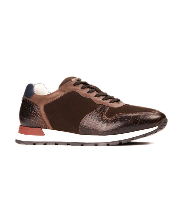 カルロスサンタナ メンズ シューズ スニーカー Carlos by Carlos Santana Men's Hazel Reptile Fashion Sneakers Chocolate Brown ブラウン|ReVida 店