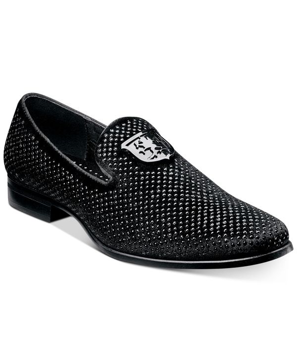 ステイシーアダムス メンズ シューズ スリッポン・ローファー ローファー Stacy Adams Men's Swagger Studded Ornament Slip-on Loafer Black ブラック