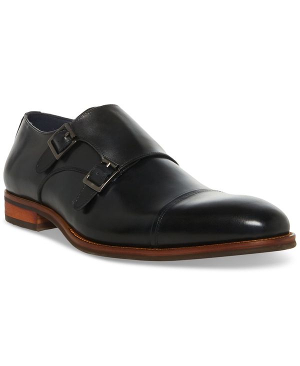 スティーブ マデン メンズ シューズ お召しものシューズ モンクストラップ モンク 衣裳 Steve Madden Men\u0027s Tilly Double Monk Strap Dress Shoe Black 黒いこと ビジネスシューズ-靴