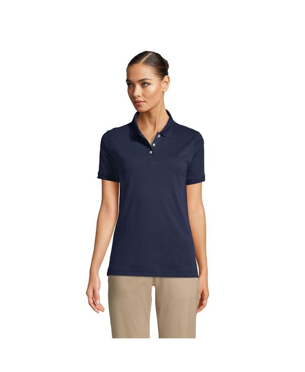 ランズエンド レディース トップス ポロシャツ Lands' End Women's School Uniform Short Sleeve Interlock Polo Shirt Classic navy ネイビー