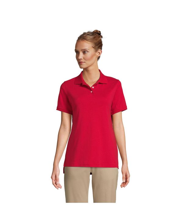 ランズエンド レディース トップス ポロシャツ Lands' End Women's School Uniform Short Sleeve Interlock Polo Shirt Red レッド