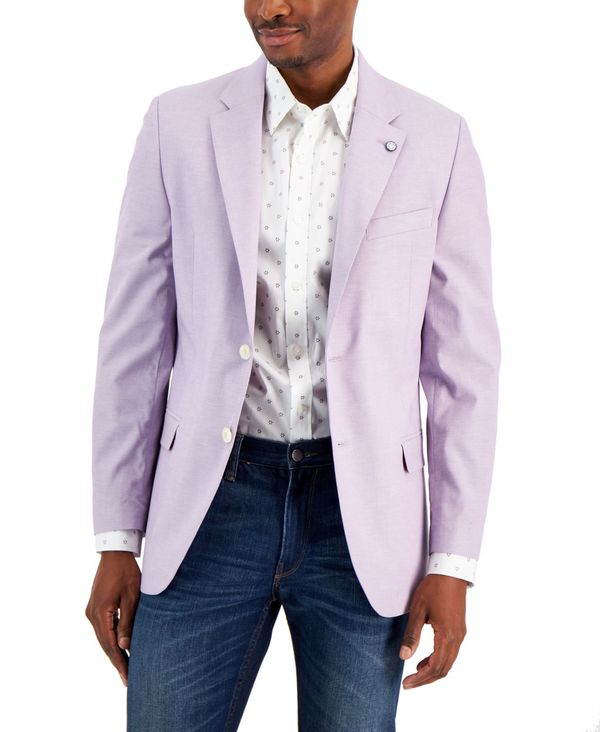 ナウティカ メンズ アウター ジャケット・ブルゾン コート Nautica Men's Modern-Fit Chambray Sport Coat Purple パープル｜ReVida 店