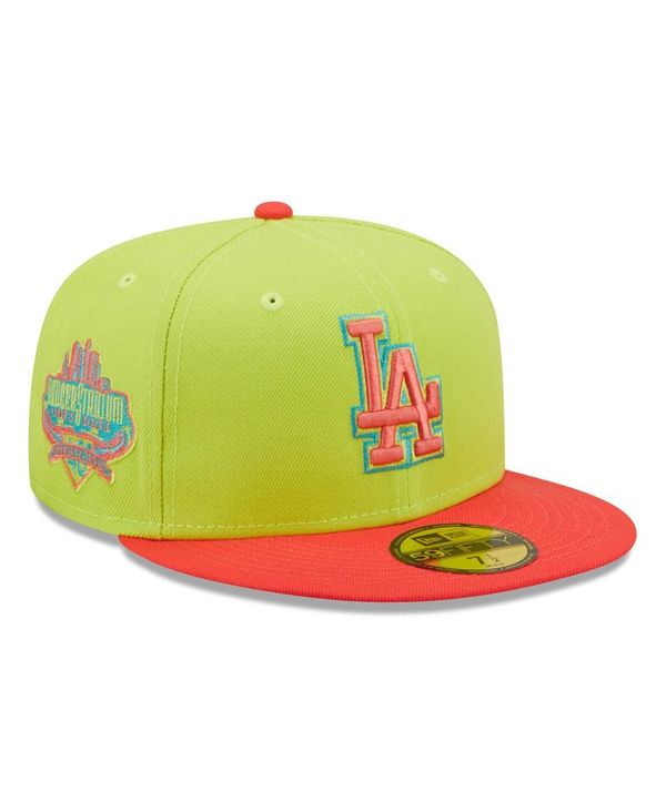 ニューエラ メンズ アクセサリー 帽子 New Era Men's Green Red Los Angeles Dodgers Cyber Highlighter 59FIFTY Fitted Hat Green Red レッド｜ReVida 店