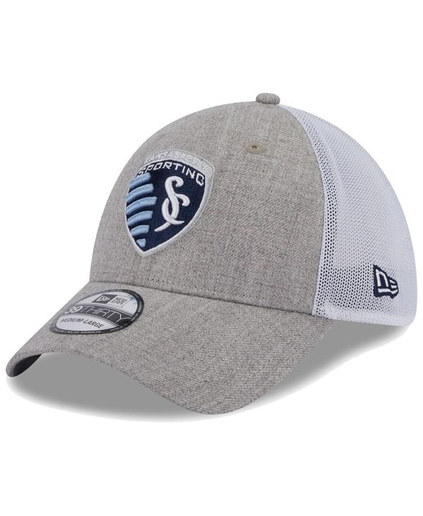 ニューエラ メンズ アクセサリー 帽子 New Era Men's Heather Gray White Sporting Kansas City 39THIRTY Trucker Flex Hat Heather Gray White ホワイト