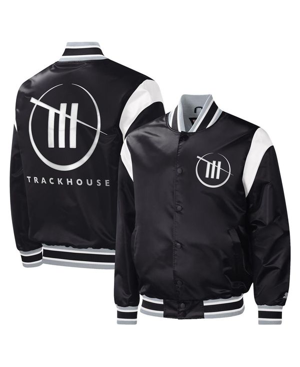 スターター メンズ アウター ジャケット・ブルゾン ジャケット Starter Men's Black TRACKHOUSE RACING Force Play Full-Snap Varsity Jacket Black ブラック