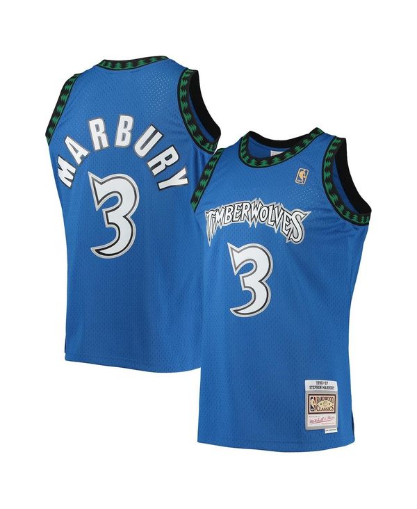 ミッチェル&ネス メンズ トップス シャツ ジャージー Mitchell & Ness Men's Stephon Marbury Blue Minnesota Timberwolves 1996-97 Hardwood Classics Swingman Jersey Blue ブルー